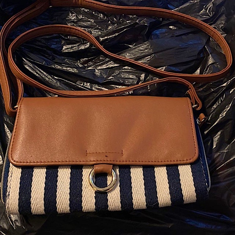 Blue striped Crossbody purse